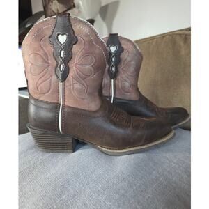 Justin Chellie Gypsy Cowgirl Boots Leather Womens Size 7.5B Chocolate and Copper